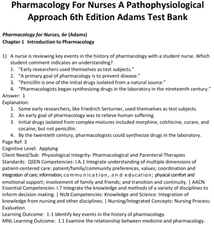 Test Bank for Pharmacology for Nurses A Pathophysiologic Approach 6th Edition, Test Bank for Pharmacology for Nurses A Pathophysiologic Approach 6th Edition, Test Bank Pharmacology for Nurses A Pathophysiologic Approach 6th Edition, Pharmacology for Nurses A Pathophysiologic Approach 6th Edition Test Bank, Pharmacology for Nurses A Pathophysiologic Approach Test Bank, Test Bank Pharmacology for Nurses 6th Edition, Pharmacology for Nurses Test Bank, Pharmacology for Nurses 6th edition Pharmacology for Nurses, Pharmacology test bank, Pharmacology for nurses, Pharmacology for Nurses A Pathophysiologic Approach, Pharmacology for Nurses A Pathophysiologic Approach 6th edition, Pathophysiologic approach, Pharmacology for Nurses 6th Edition