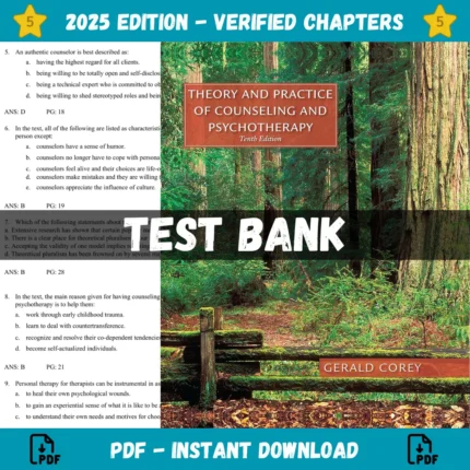 Test Bank for Theory and Practice of Counseling and Psychotherapy 10th Edition